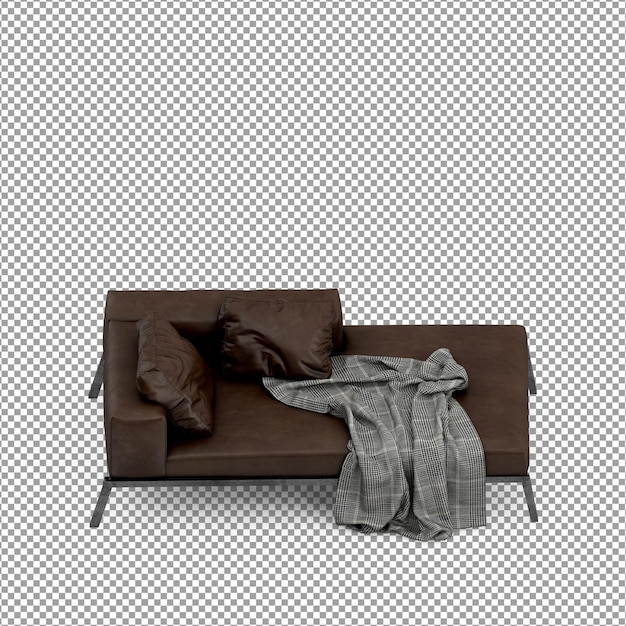 3D-Rendering des minimalistischen Sofas isoliert