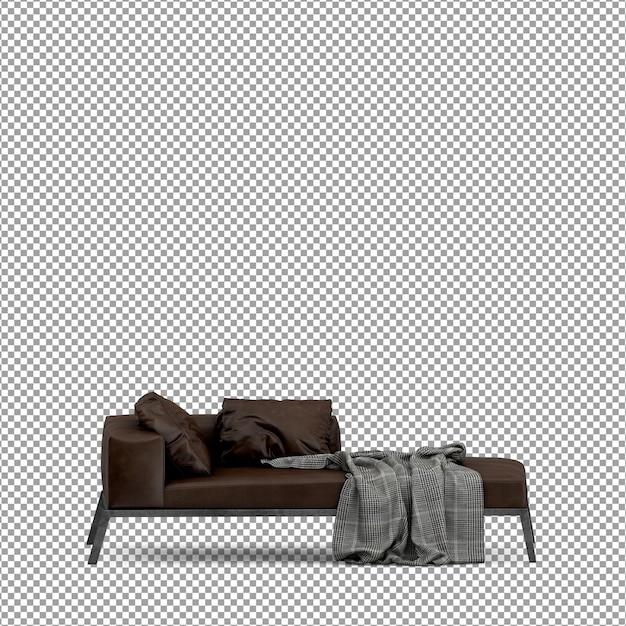 3D-Rendering des minimalistischen Sofas isoliert