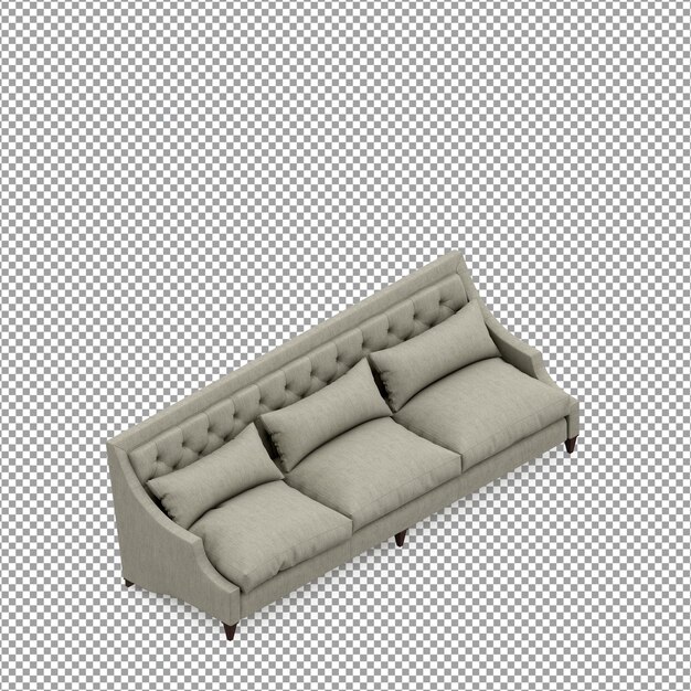 3D-Rendering des minimalistischen Sofas isoliert