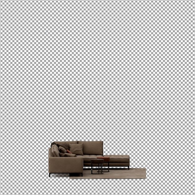 3D-Rendering des minimalistischen Sofas isoliert