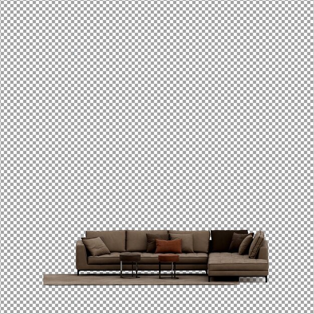 3D-Rendering des minimalistischen Sofas isoliert