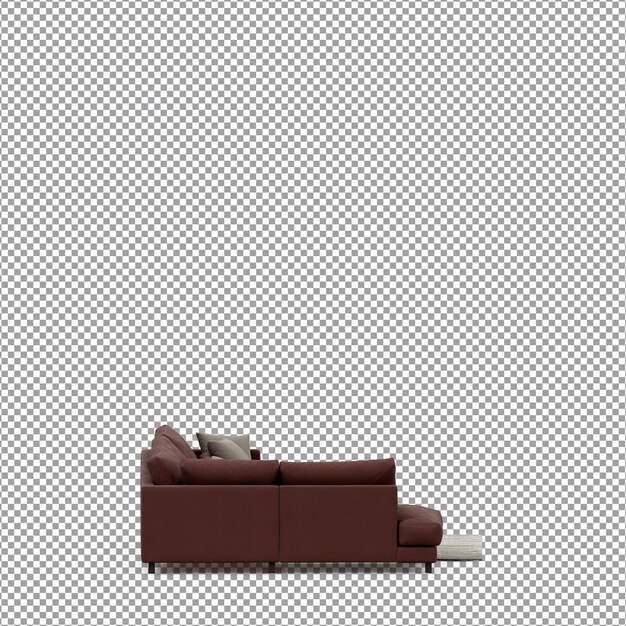 3D-Rendering des minimalistischen Sofas isoliert