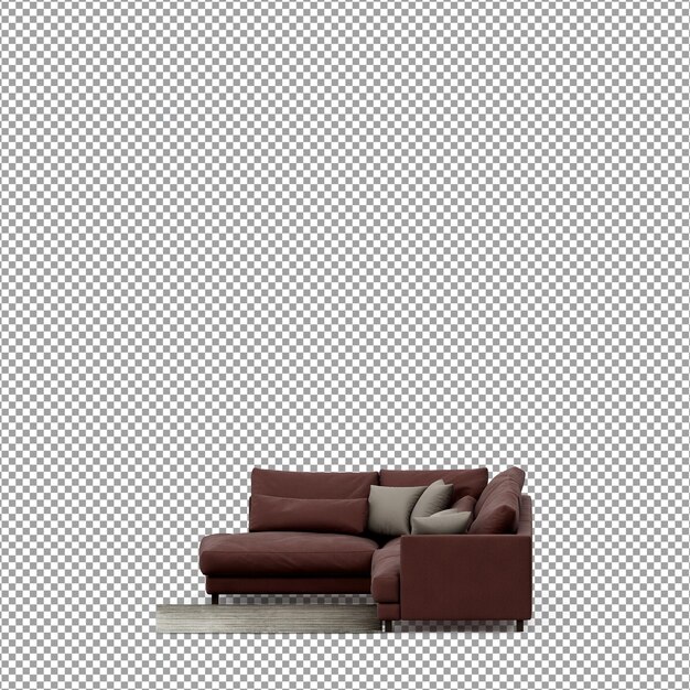 3D-Rendering des minimalistischen Sofas isoliert