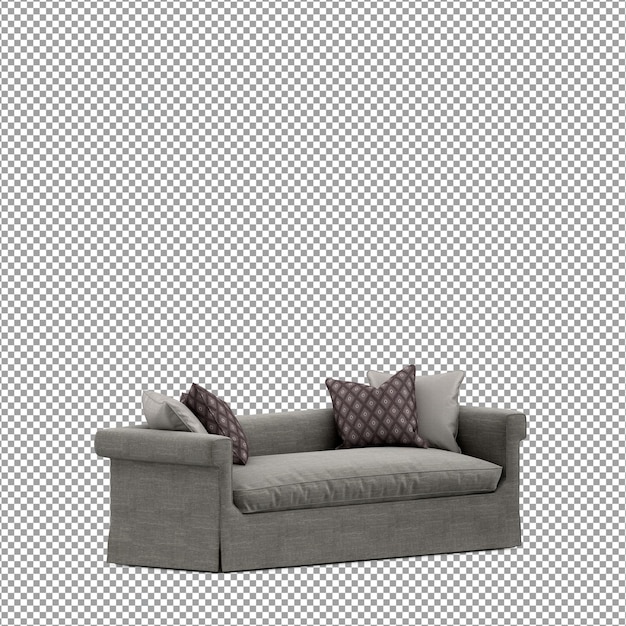 3D-Rendering des minimalistischen Sofas isoliert