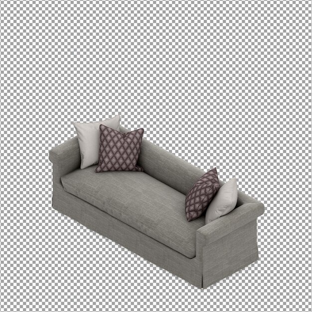 3D-Rendering des minimalistischen Sofas isoliert