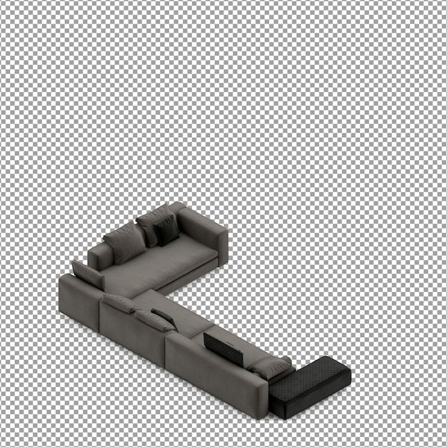 3D-Rendering des minimalistischen Sofas isoliert