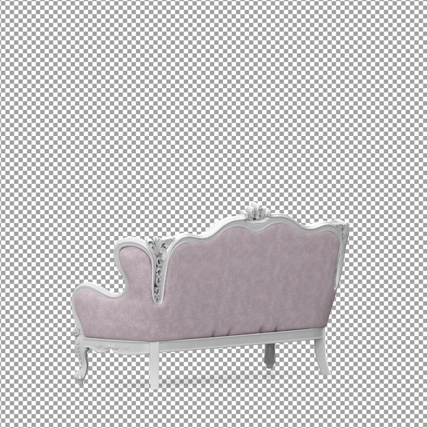 3D-Rendering des minimalistischen Sofas isoliert
