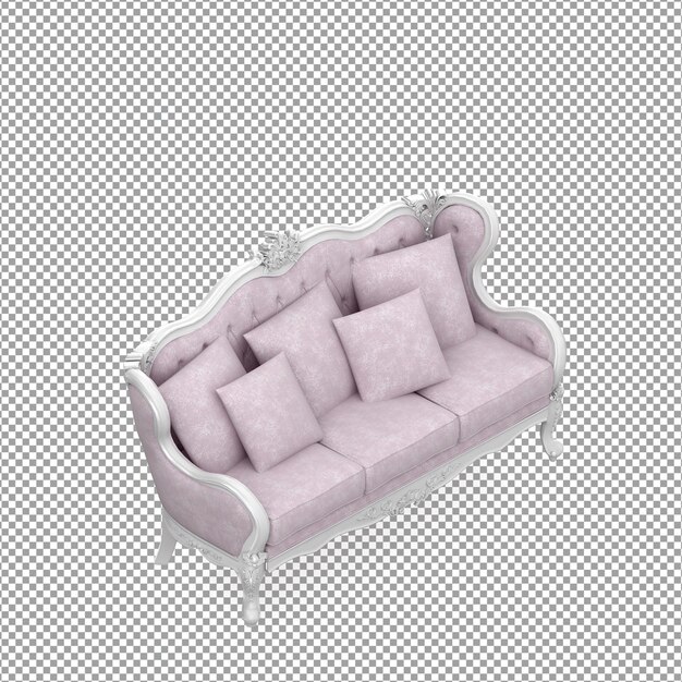 3D-Rendering des minimalistischen Sofas isoliert