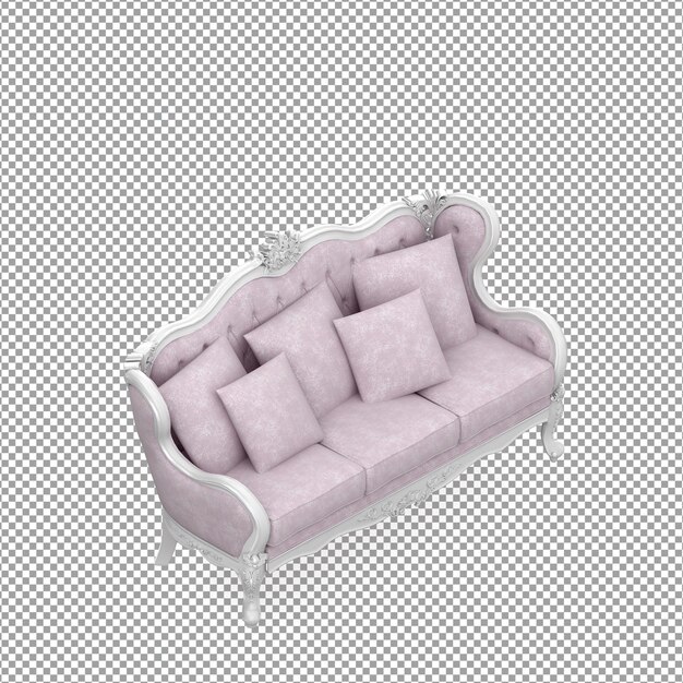 3d-rendering des minimalistischen sofas isoliert