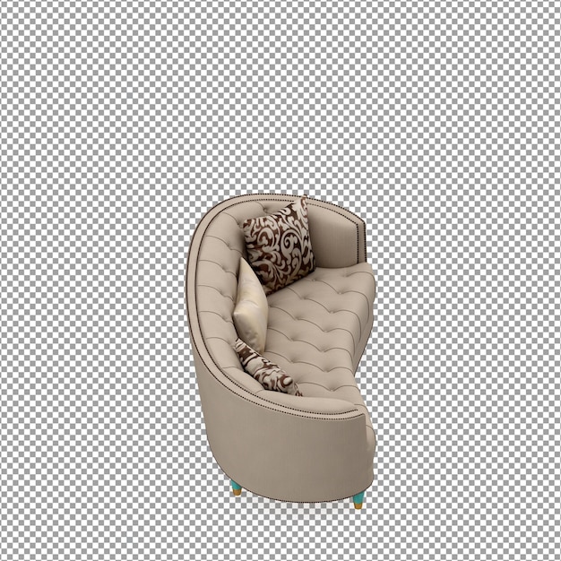3D-Rendering des minimalistischen Sofas isoliert
