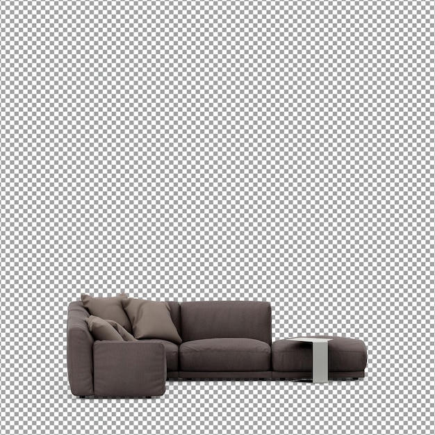 3D-Rendering des minimalistischen Sofas isoliert