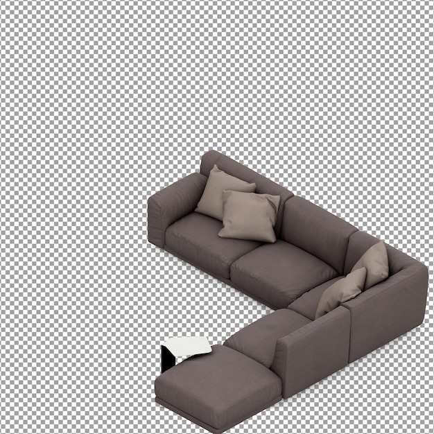 3D-Rendering des minimalistischen Sofas isoliert