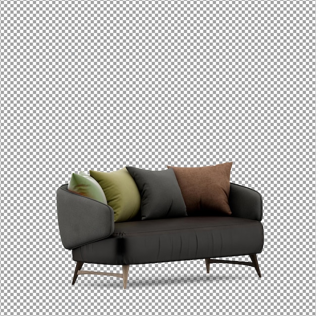 3D-Rendering des minimalistischen Sofas isoliert