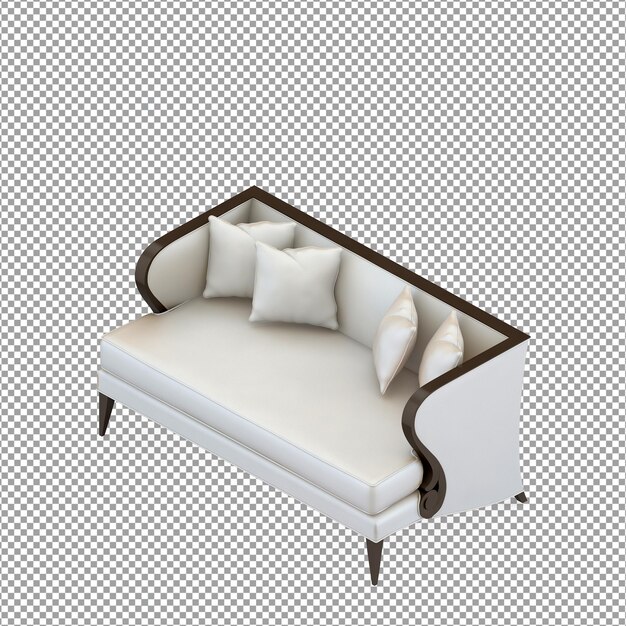 3D-Rendering des minimalistischen Sofas isoliert