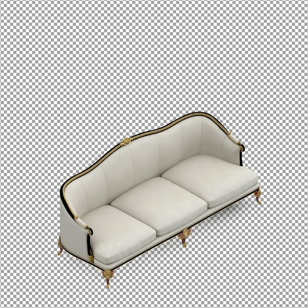 3D-Rendering des minimalistischen Sofas isoliert