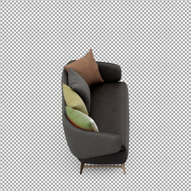 3d-rendering des minimalistischen sofas isoliert