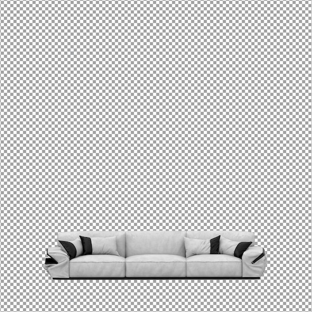 3D-Rendering des minimalistischen Sofas isoliert