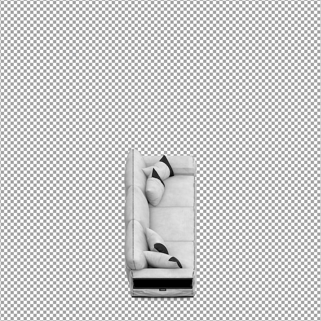 3D-Rendering des minimalistischen Sofas isoliert