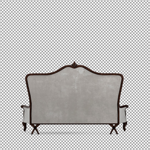 3D-Rendering des minimalistischen Sofas isoliert