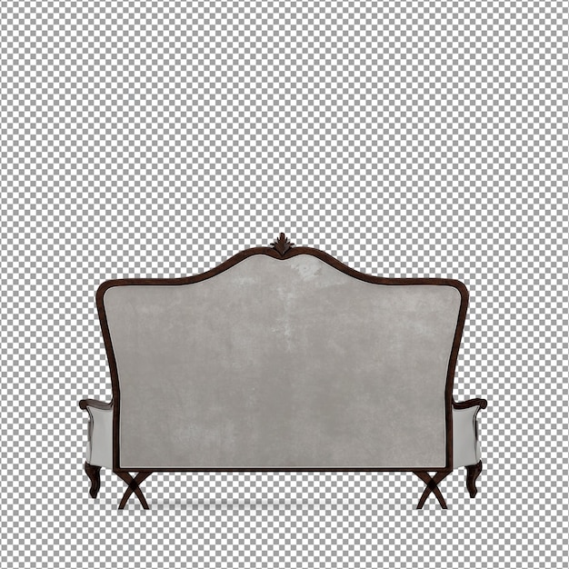 3d-rendering des minimalistischen sofas isoliert