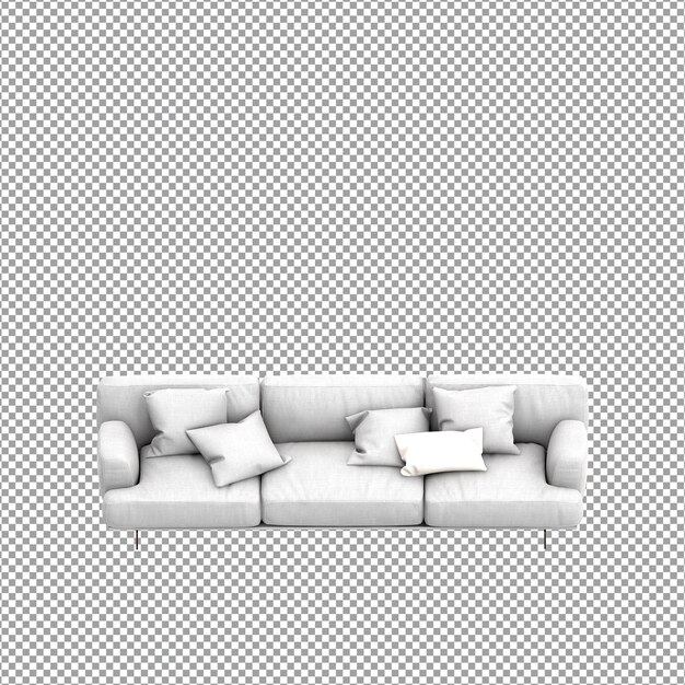 3D-Rendering des minimalistischen Sofas isoliert