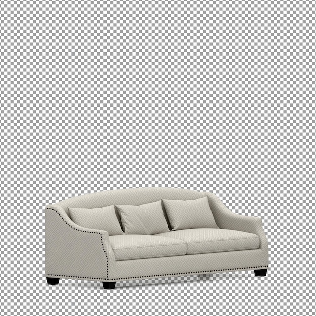 3D-Rendering des minimalistischen Sofas isoliert