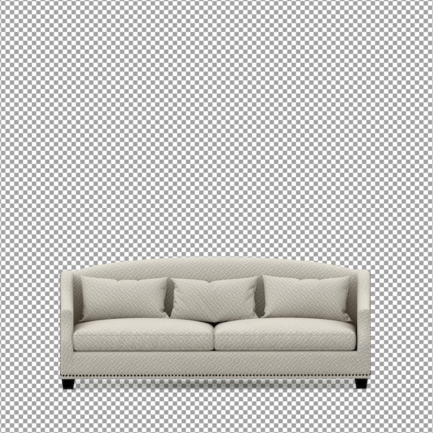 3d-rendering des minimalistischen sofas isoliert