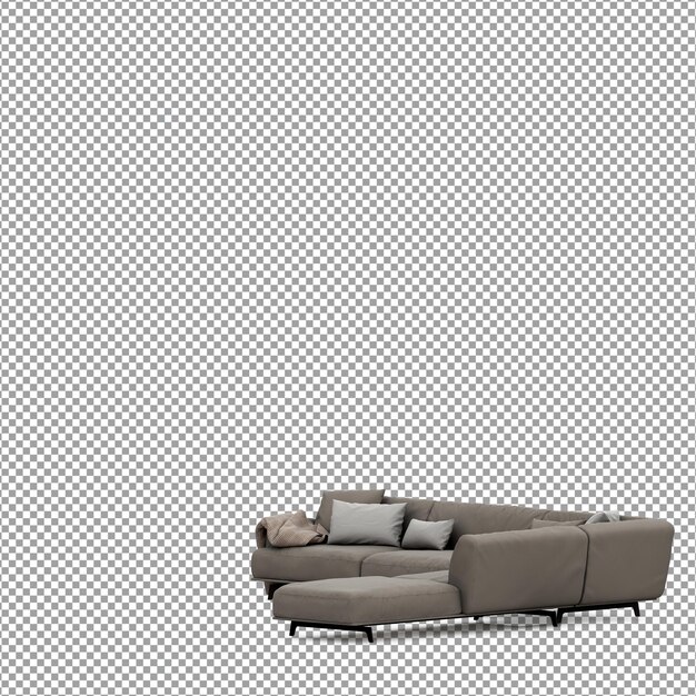 3D-Rendering des minimalistischen Sofas isoliert