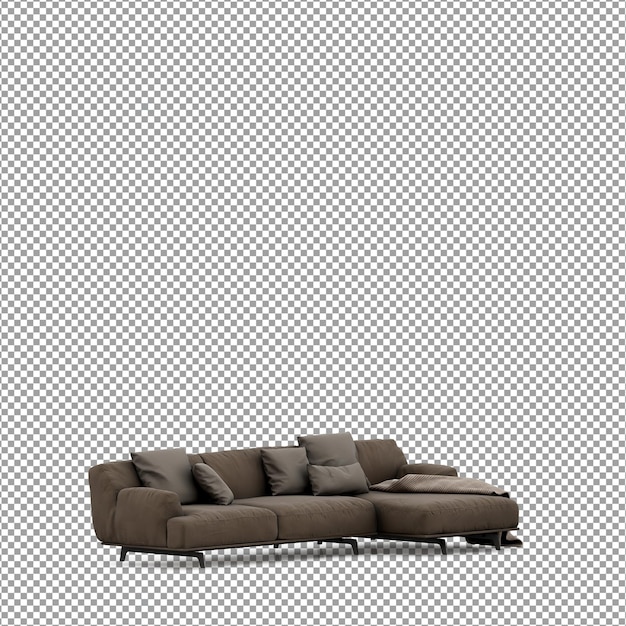 3D-Rendering des minimalistischen Sofas isoliert