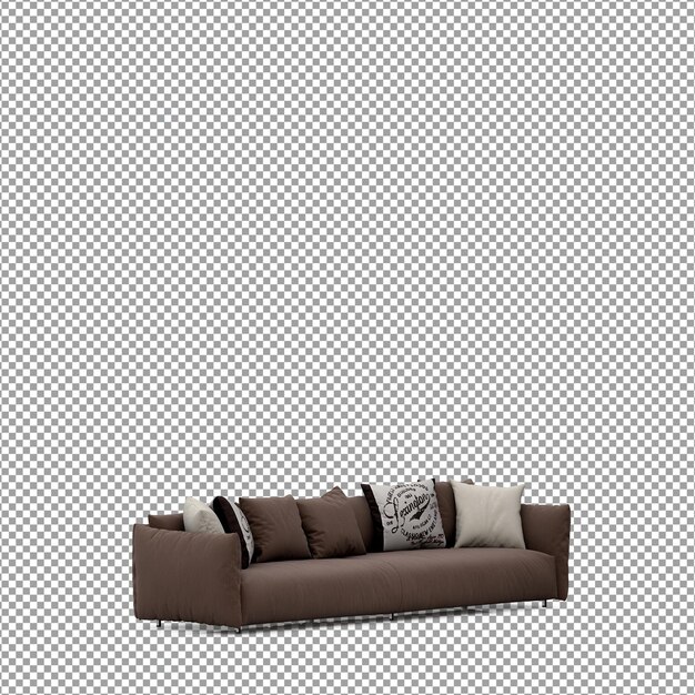 3D-Rendering des minimalistischen Sofas isoliert