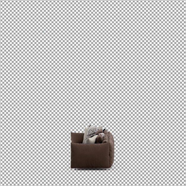 3D-Rendering des minimalistischen Sofas isoliert