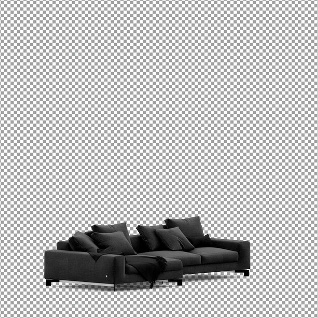 3D-Rendering des minimalistischen Sofas isoliert