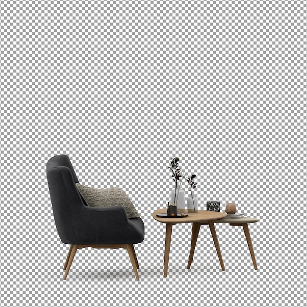 3D-Rendering des minimalistischen Sofas isoliert