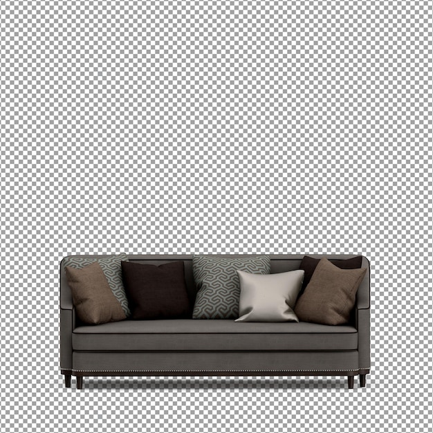 3D-Rendering des minimalistischen Sofas isoliert