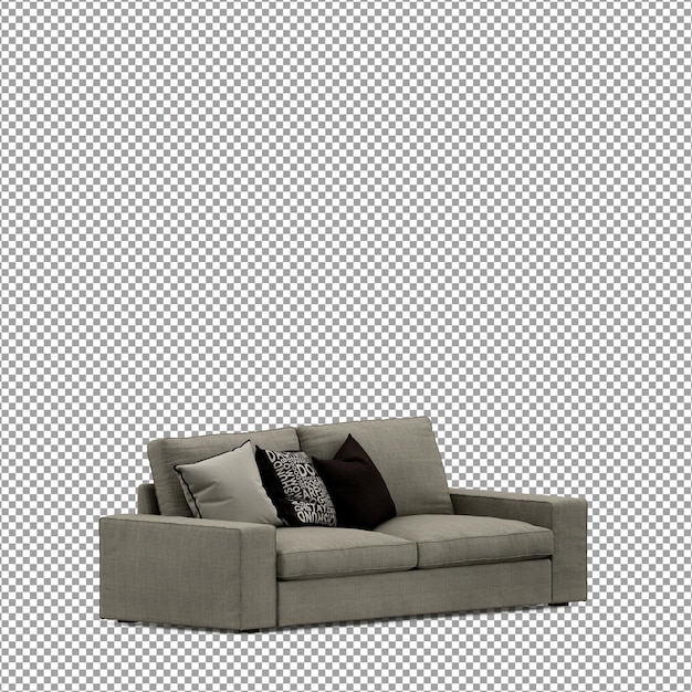 3D-Rendering des minimalistischen Sofas isoliert