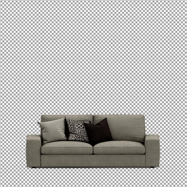 3D-Rendering des minimalistischen Sofas isoliert