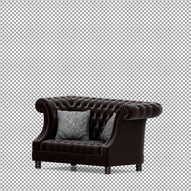 3D-Rendering des minimalistischen Sofas isoliert