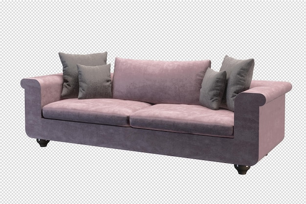 3d-rendering des minimalistischen sofas isoliert