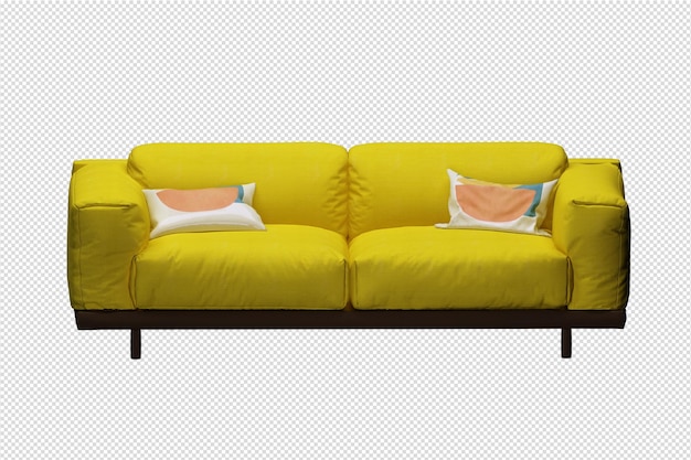 3D-Rendering des minimalistischen Sofas isoliert