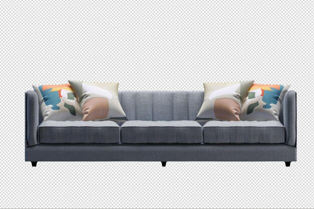 3D-Rendering des minimalistischen Sofas isoliert