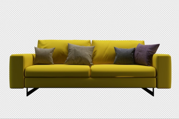 3D-Rendering des minimalistischen Sofas isoliert