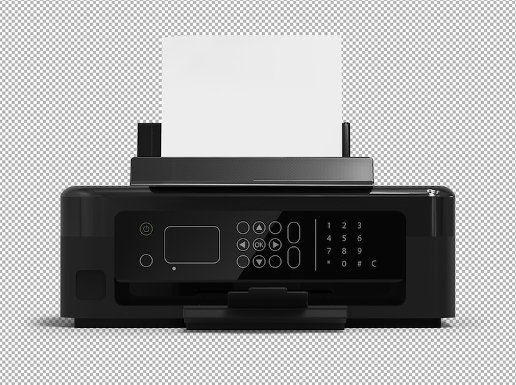 PSD 3d-rendering des modernen druckers isoliert