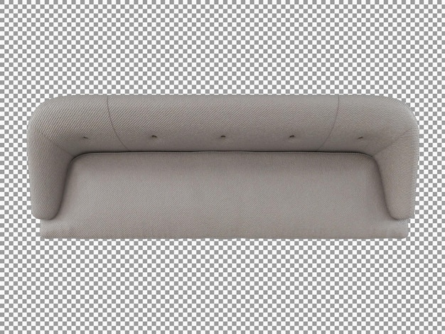 3d-rendering des modernen stoffsofas mit holzinnenraum isoliert