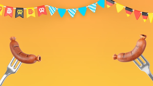 3D-Rendering des Oktoberfest-Hintergrunds
