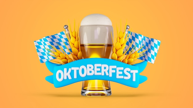 3D-Rendering des Oktoberfest-Hintergrunds