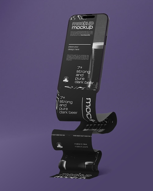 3D-Rendering des Online-Ticket-Mockups