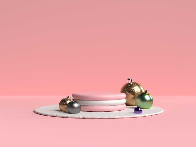 3D-Rendering des Podiums der abstrakten Szenengeometrieform