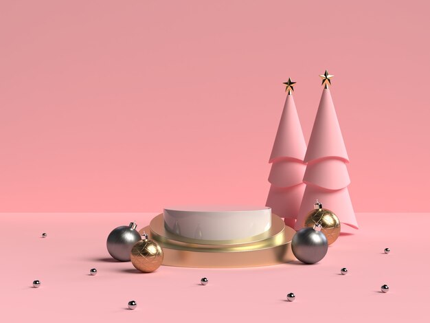 3D-Rendering des Podiums der abstrakten Szenengeometrieform