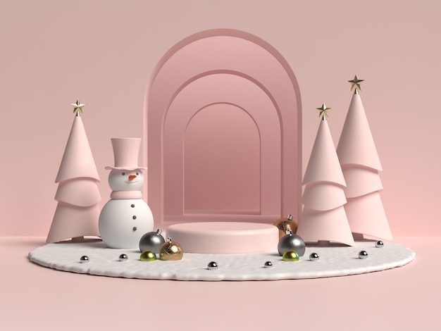 3D-Rendering des Podiums der abstrakten Szenengeometrieform