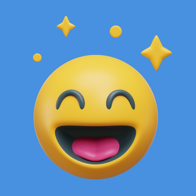3D-Rendering des positiven Vibe-Symbols